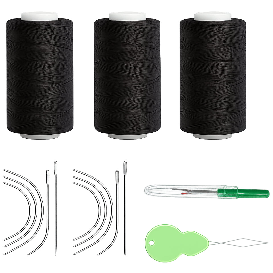Hair Weave Thread 100m Each for Hair Extensions Wig Making and DIY Sewing, Set of 3