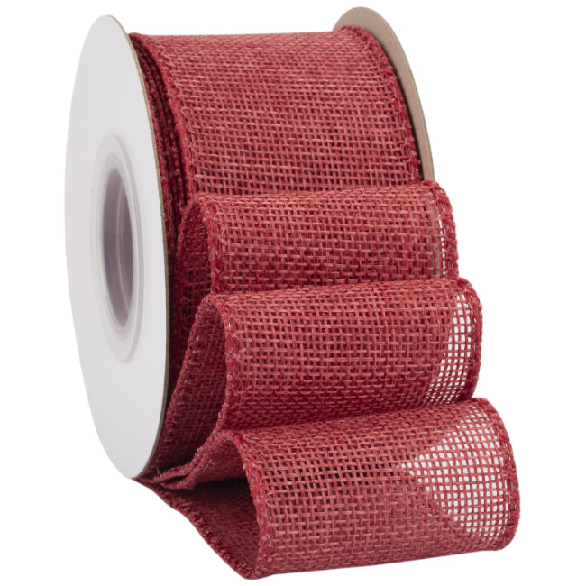 2.5 Inch x 10 Yards Natural Burlap Wired Ribbon Faux Linen for Bows, Wreaths, and Decorations