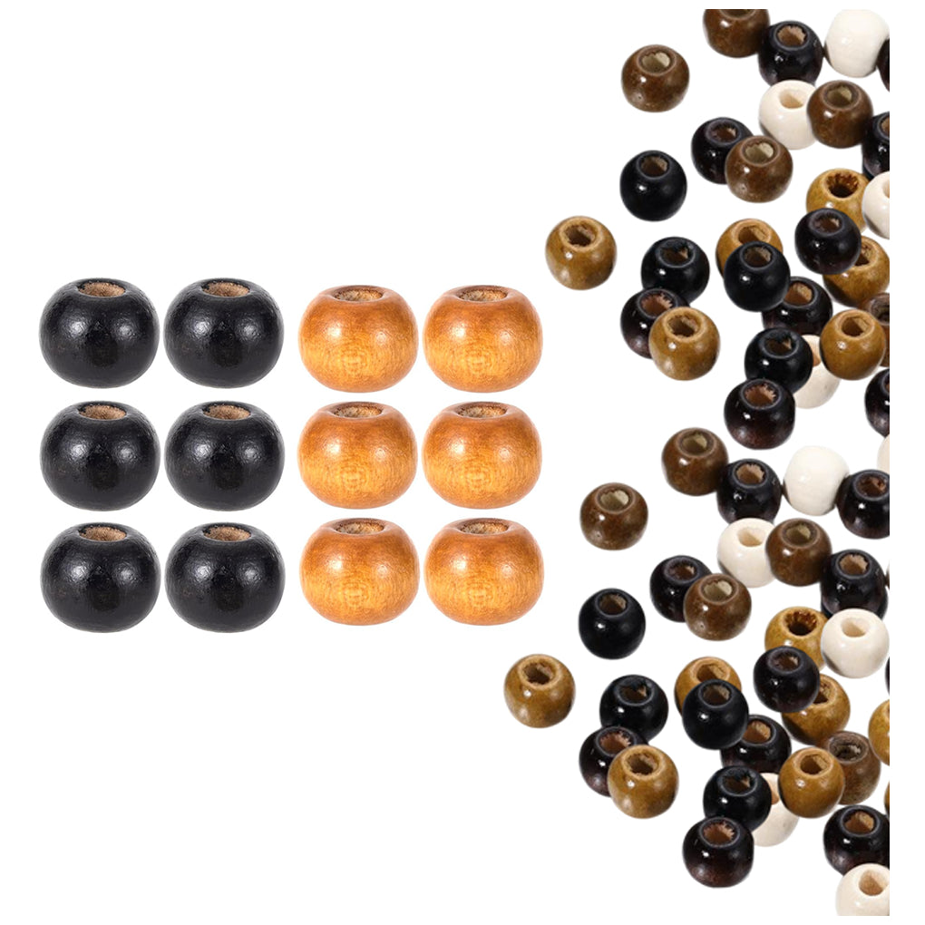 Natural Maple Wood Round Beads 9x10mm for Jewelry, Macrame, Hair, and DIY Crafts, Pack of 100