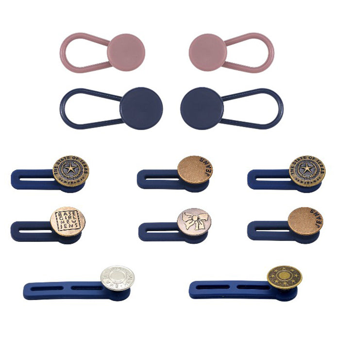 Button Waist Extenders for Jeans and Pants No Sew Adjustable Waistband Extension, Pack of 12