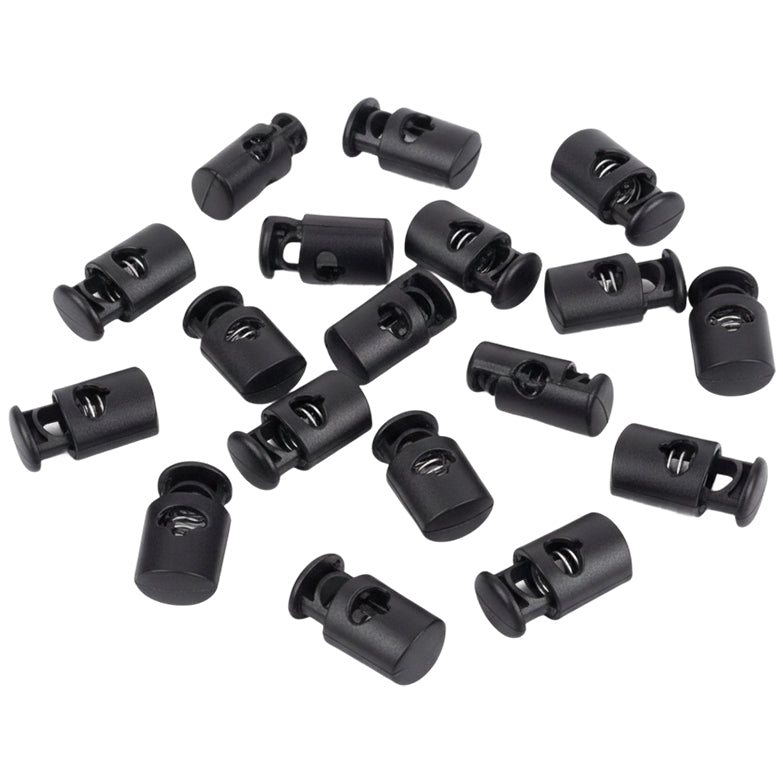 Plastic Cord Lock Single Hole Spring Toggle Stopper for Shoelaces Drawstrings Bags Clothing and Paracord