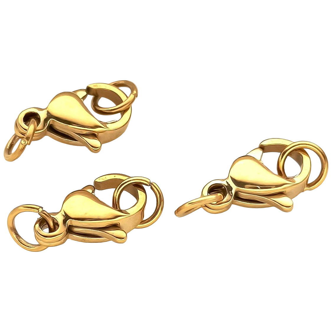 Lobster Claw Clasps with Jump Rings for Jewelry Making Necklace and Bracelet Closures, Pack of 3