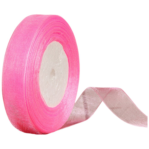 1 Inch Shiny Chiffon Ribbon 50 Yards Roll Polyester Sheer Fabric Ribbon for Crafts and Decorations