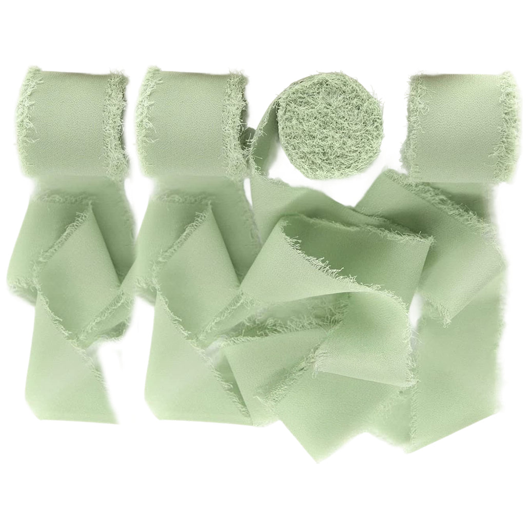 Chiffon Ribbon Rolls 1.5 Inch 5.5 Yards for Gift Wrapping Weddings Parties Floral DIY Crafts, Pack of 4