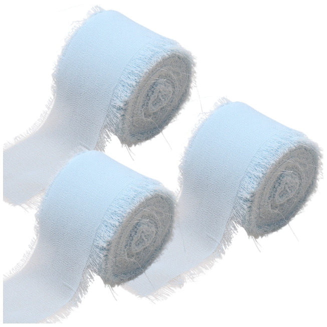 1.5 Inch Chiffon Ribbon 3 Rolls 15 Yards Total for Wedding Bouquets and Floral Decorations