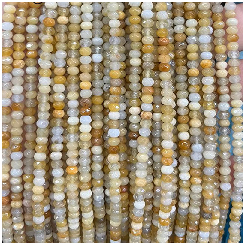 Multicolor Natural Rondelle Stone Beads 38cm Strand for Jewelry Making and DIY Crafts