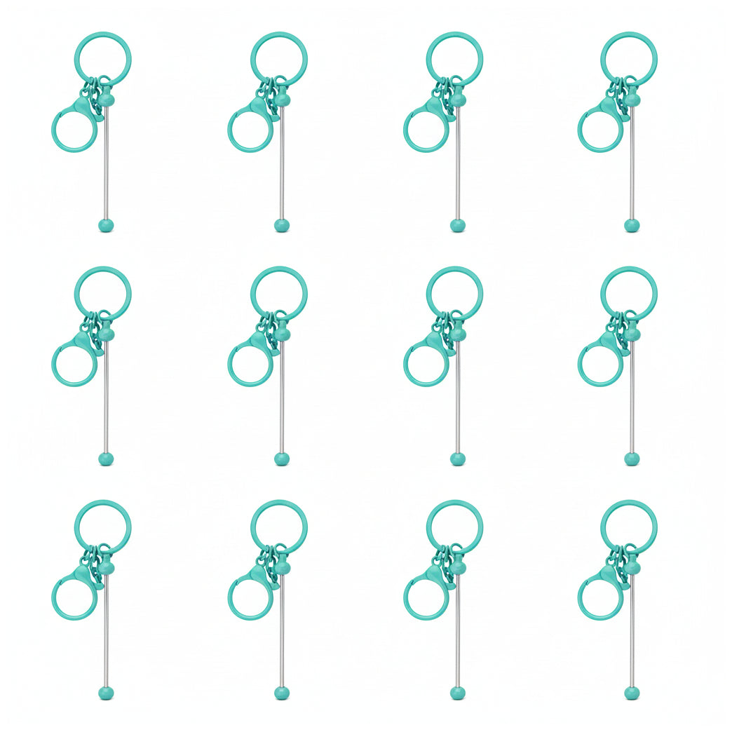 Beadable Keychain Bars Metal 14.8cm Blank Beaded Keychains for DIY Crafts Gifts and Jewelry Making