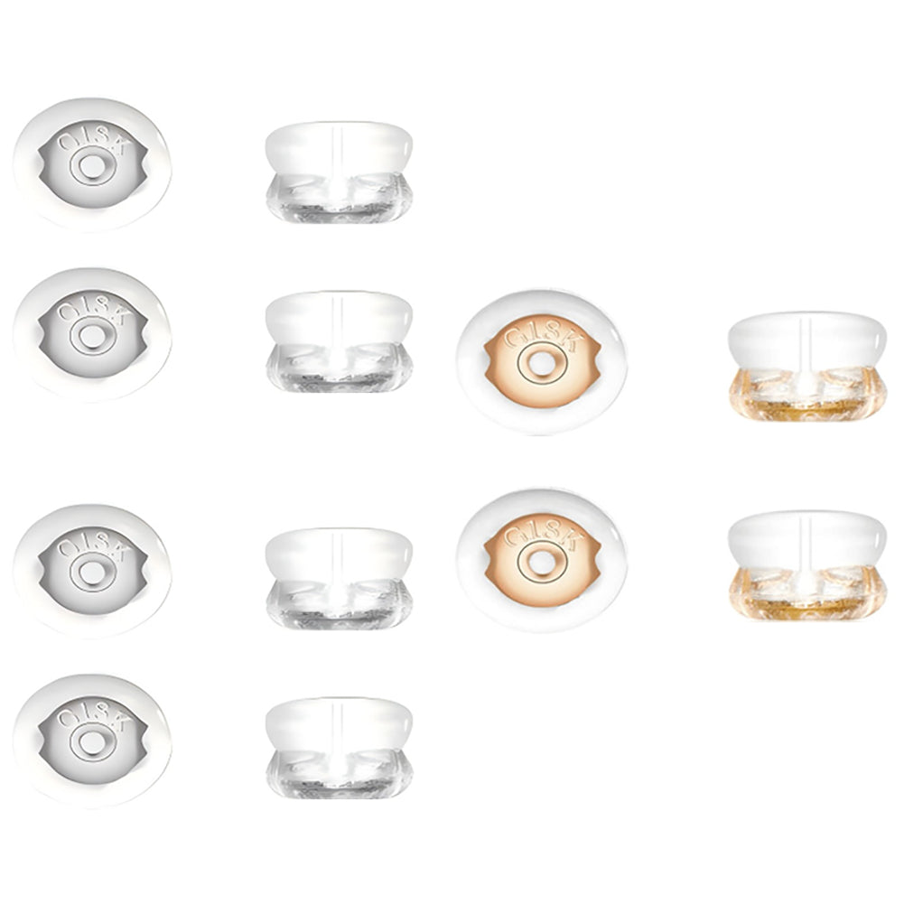 Silicone Locking Earring Backs for Studs and Heavy Earrings Hypoallergenic Clear, Pack of 12