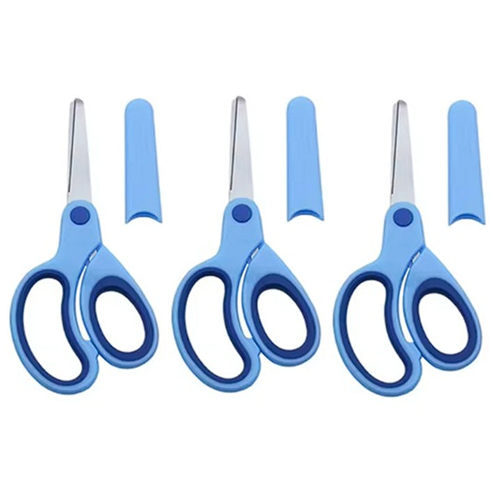 5 Inch Left-Handed Kids Safety Scissors Blunt Tip Stainless Steel for School and Crafts, Pack of 3