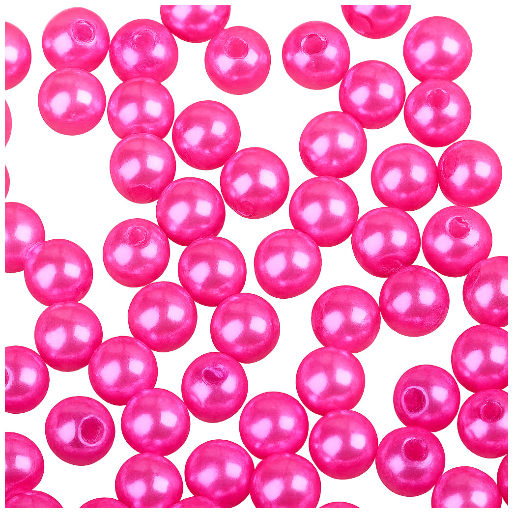 8mm White Plastic Pearl Beads for Jewelry Making, Crafts, and DIY Decorations, 1800 Pcs