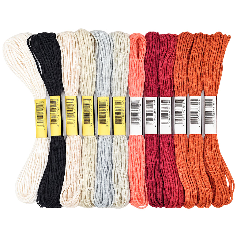 12 Skeins Embroidery Floss 6 Ply Polyester Variegated Threads 105 Yards for Cross Stitch Bracelet Knitting Craft