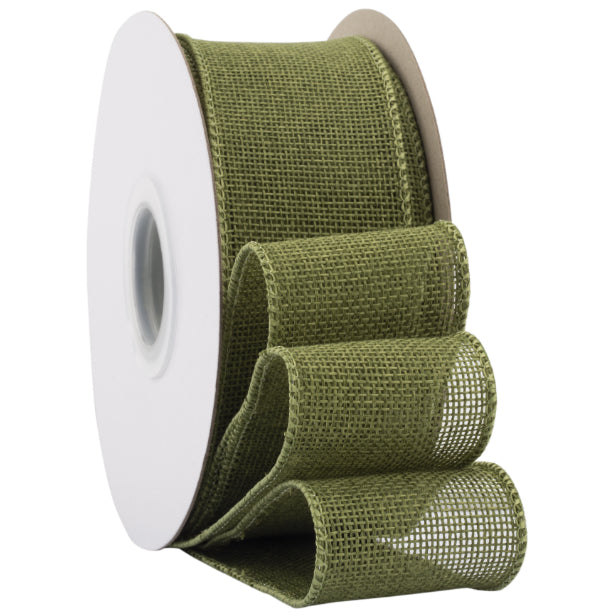 2.5 Inch x 10 Yards Natural Burlap Wired Ribbon Faux Linen for Bows, Wreaths, and Decorations