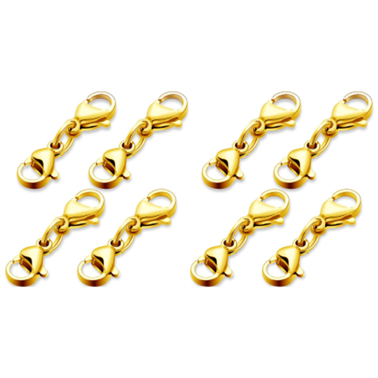 Stainless Steel Double Lobster Clasp Necklace Extenders for DIY Jewelry Making