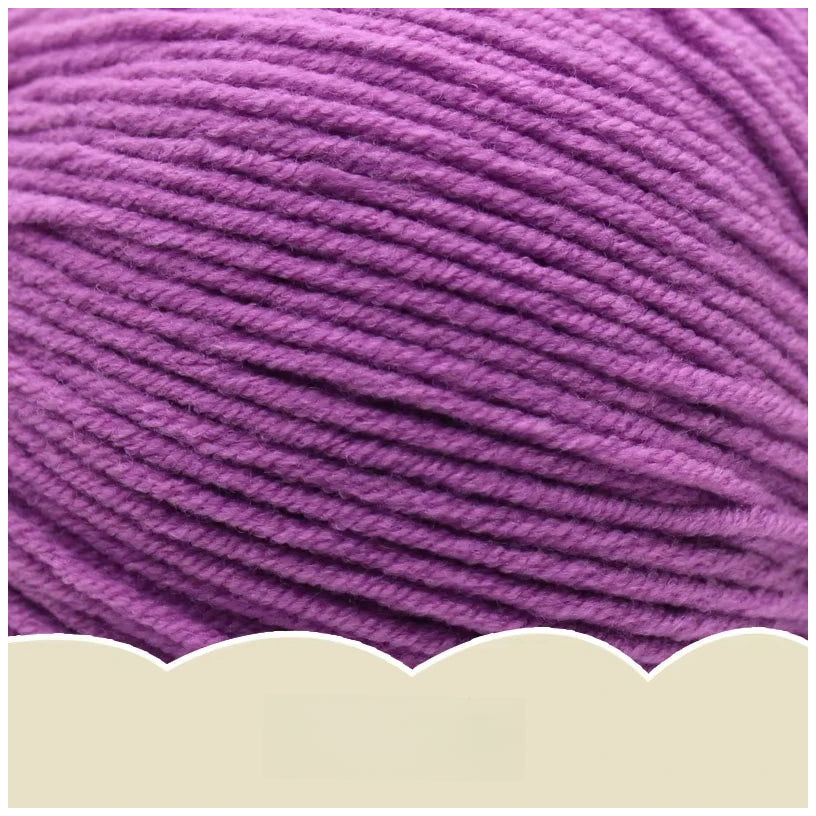 Purple Super Soft 4-Ply 50g/1.76oz, 180yds Cotton Acrylic Blend Yarn, Sport Weight for Sweaters, Dolls, and Baby Crochet