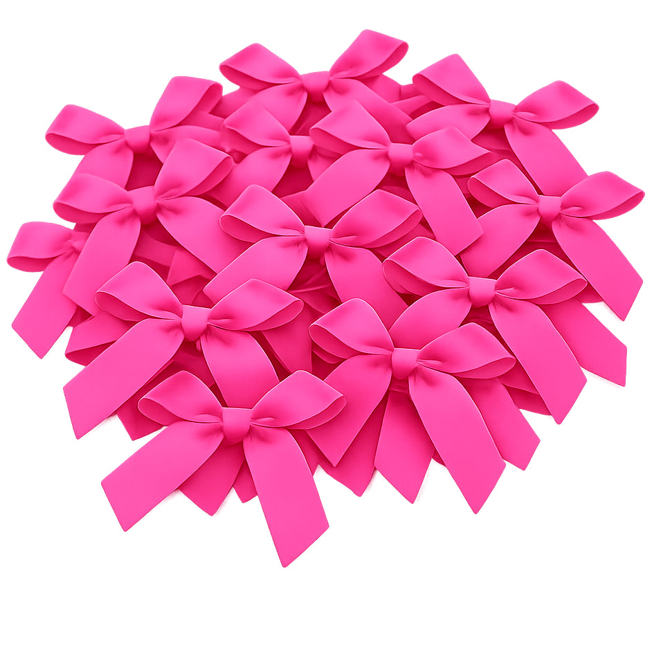 Mini Satin Ribbon Bows 4cm Hand Tied Fabric Flowers for DIY Crafts Gift Packaging Decorations, Pack of 50