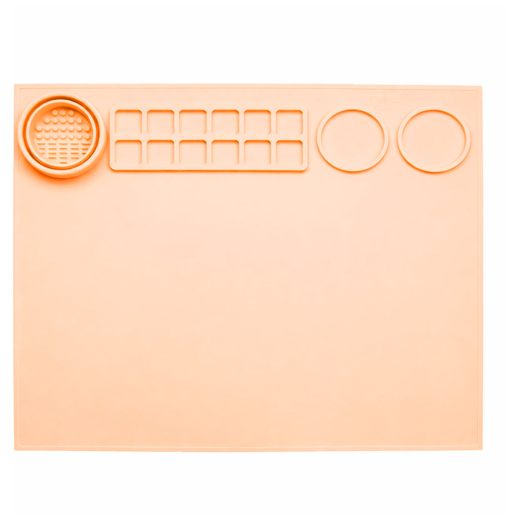Silicone Painting Mat 17x15 Inch with Removable Cup and Palette for Resin Art and DIY Crafts