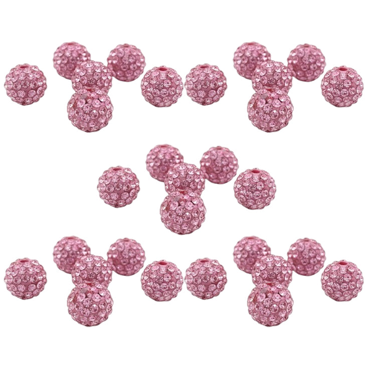 10mm White Rhinestone Beads for Jewelry Making Round Disco Crystal Beads for DIY Bracelets, Earrings and Necklaces