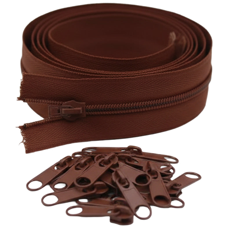 10 Yard Nylon Coil Zipper Roll with 25 Sliders Bulk Sewing Zippers for Bags Clothing Cushions and DIY Crafts