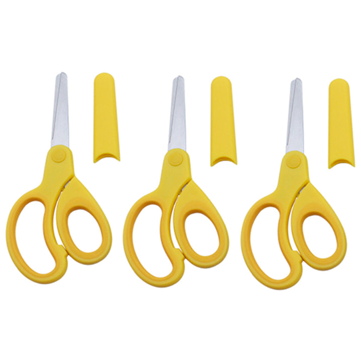 5 Inch Left-Handed Kids Safety Scissors Blunt Tip Stainless Steel for School and Crafts, Pack of 3