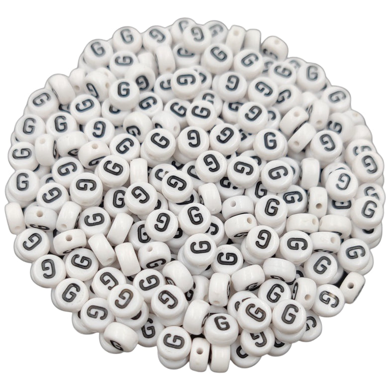 White Round Acrylic Alphabet Letter Beads for Bracelet and Jewelry Making 4x7mm, Pack of 300