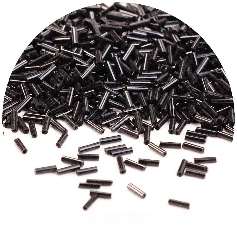 Glass Bugle Beads 2x6mm Mini Tube Seed Beads for Jewelry Making Crafts, Pack of 1200