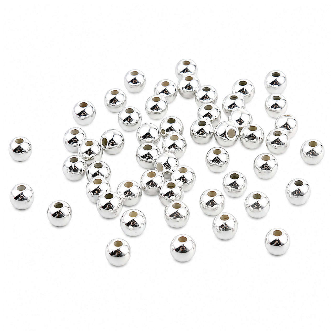 4mm Smooth Round Spacer Beads Coated Plastic Loose Ball Beads for Bracelet Jewelry Making