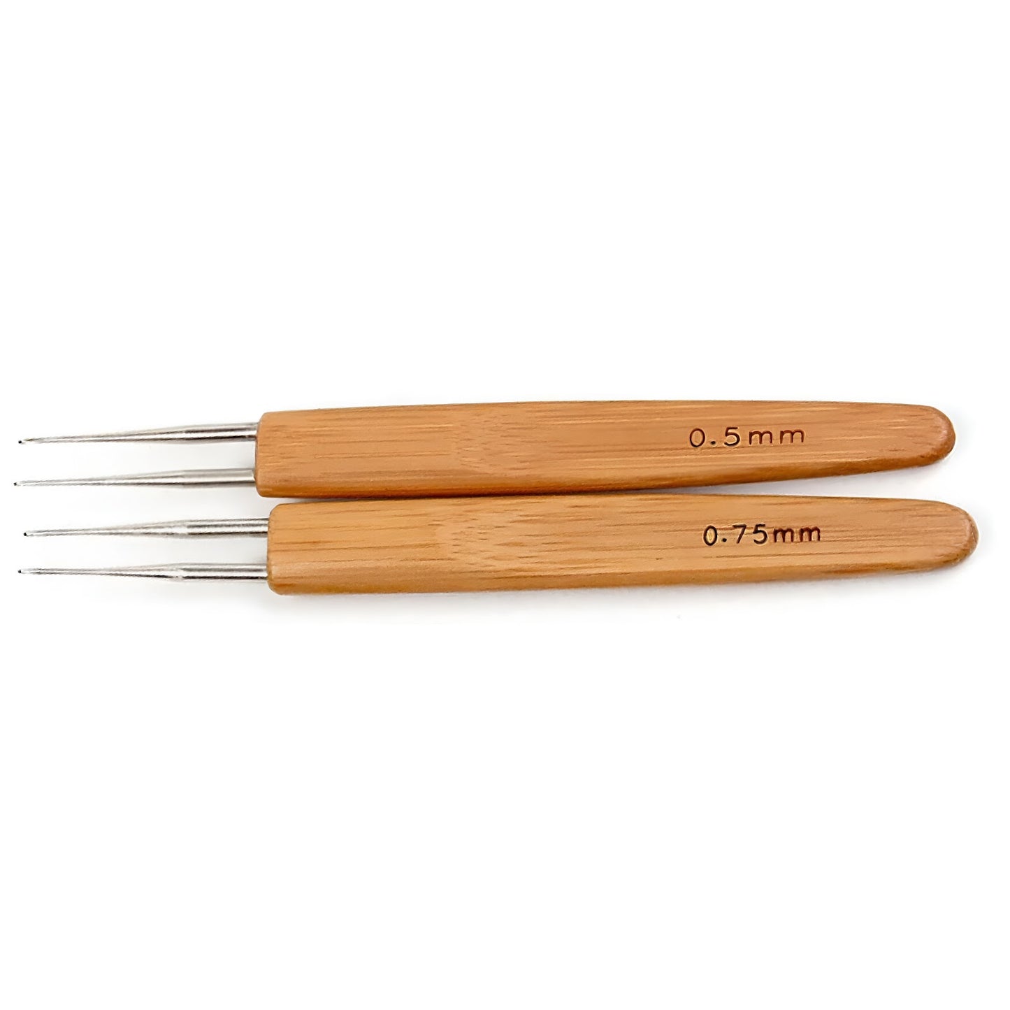 Dreadlocks Crochet Hooks Set 0.5mm-0.75mm Bamboo Handle Steel Needles for Locs and Hair Extensions
