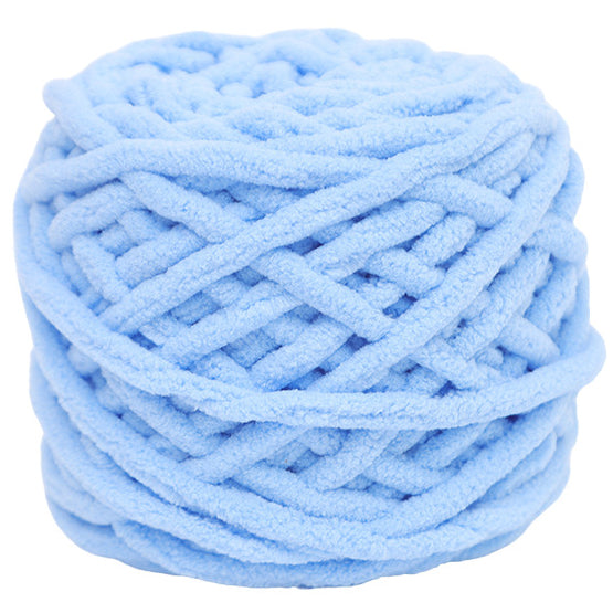 Light Blue Super Bulky Chenille Yarn for Knitting/Crochet, #6 Weight (55 Yards)