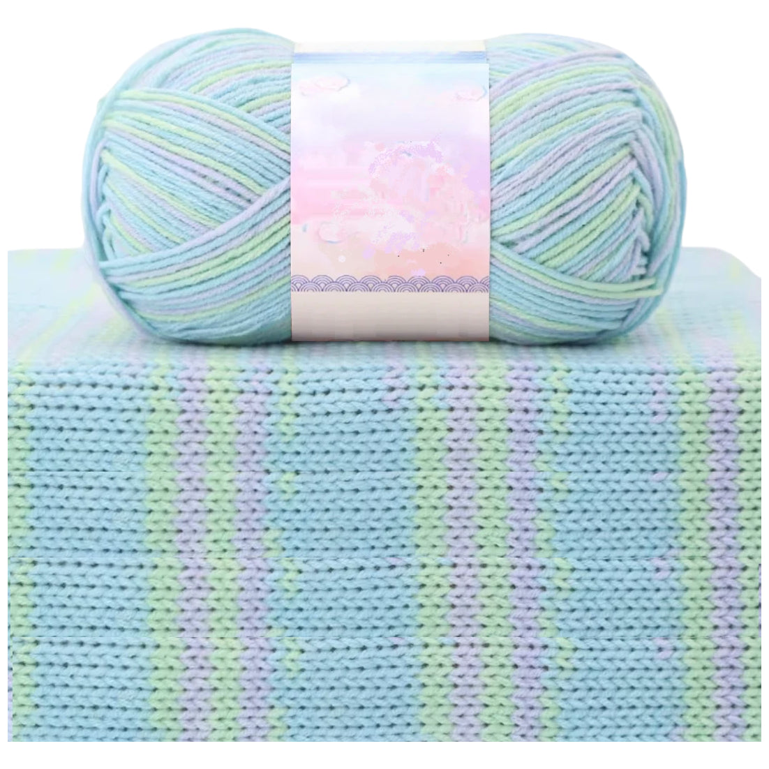 1.5mm Multicolored Fancy Yarn for Knitting & Crocheting Sweaters, Scarves & DIY Crafts, 50 Grams/1.76oz 175 yards