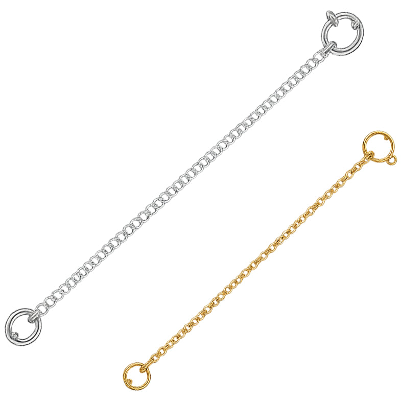 14K Gold Necklace Extender Chain 925 Sterling Silver Bracelet Anklet Extension Chain for Jewelry