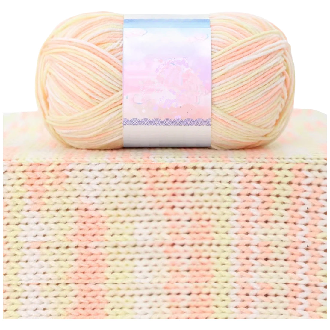 1.5mm Multicolored Fancy Yarn for Knitting & Crocheting Sweaters, Scarves & DIY Crafts, 50 Grams/1.76oz 175 yards