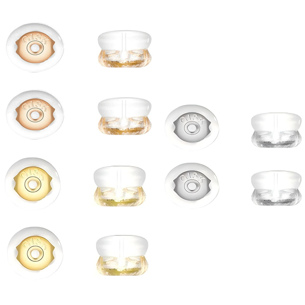 Silicone Locking Earring Backs for Studs and Heavy Earrings Hypoallergenic Clear, Pack of 12