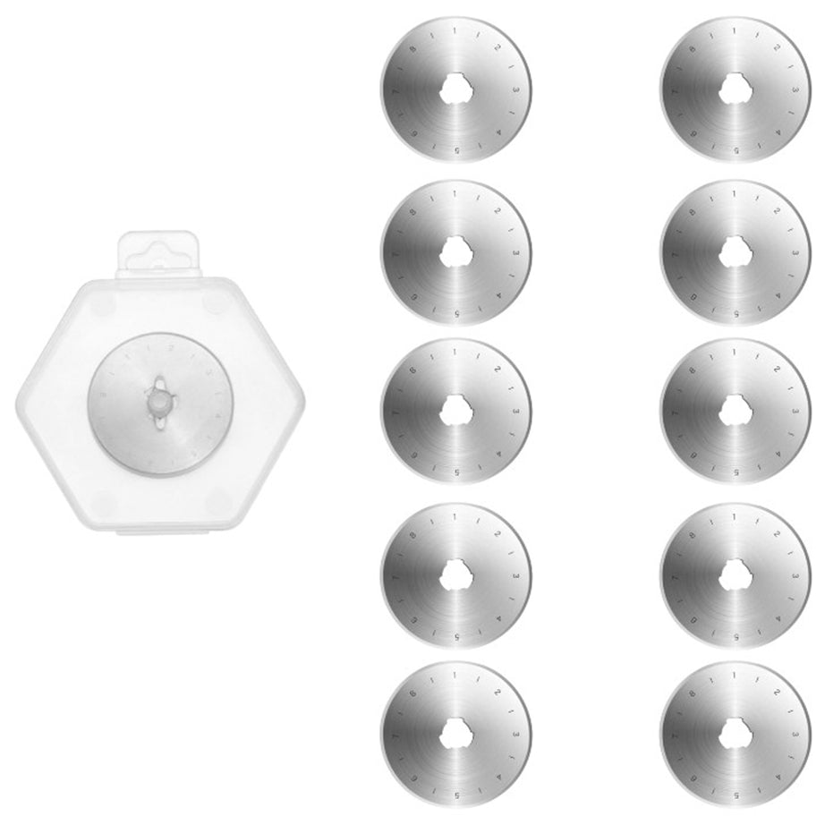 Rotary Cutter Replacement Blades Compatible with Olfa and Fiskars for Quilting, Sewing, Scrapbooking and Craft Cutting Tools