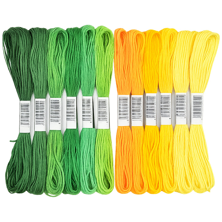 12 Skeins Embroidery Floss 6 Ply Polyester Variegated Threads 105 Yards for Cross Stitch Bracelet Knitting Craft