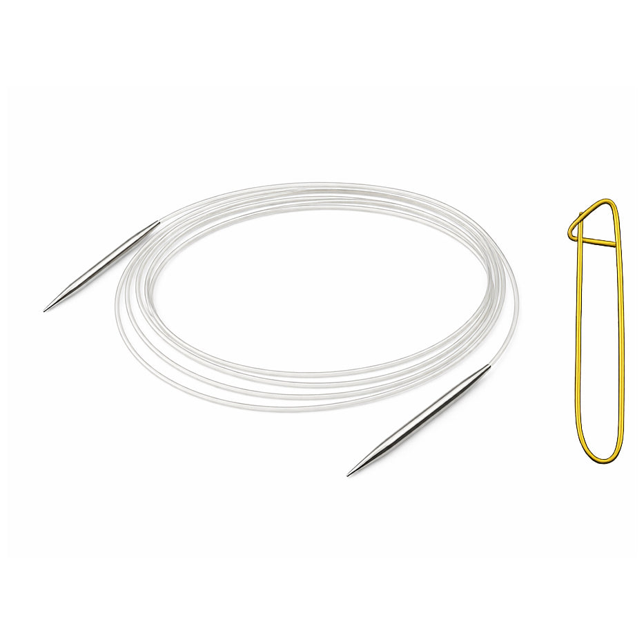 Stainless Steel Circular Knitting Needles with Stitch Holder for Hats Sleeves Scarves Baby Sweaters and Small Projects