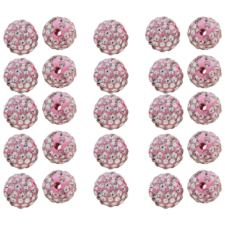 10mm White Rhinestone Beads for Jewelry Making Round Disco Crystal Beads for DIY Bracelets, Earrings and Necklaces