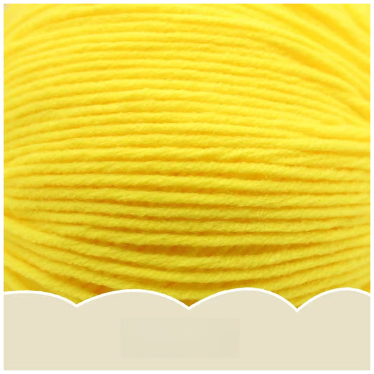 Bright Yellow Super Soft 4-Ply 50g/1.76oz, 180yds Cotton Acrylic Blend Yarn, Sport Weight for Sweaters, Dolls, and Baby Crochet