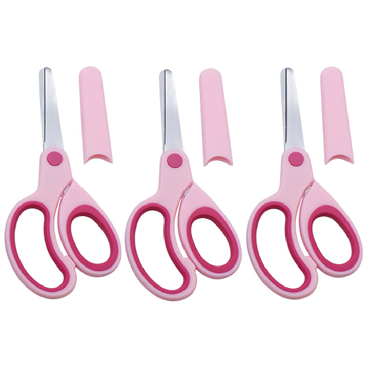 5 Inch Left-Handed Kids Safety Scissors Blunt Tip Stainless Steel for School and Crafts, Pack of 3