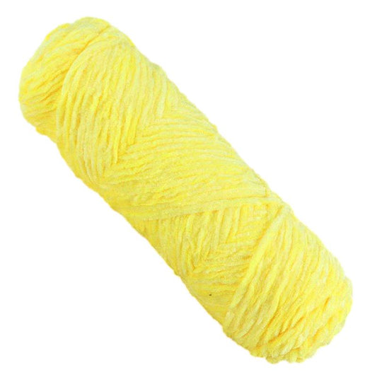 Yellow Thick Chenille Yarn for Knitting/Crochet, #5 Weight (120 Yards)