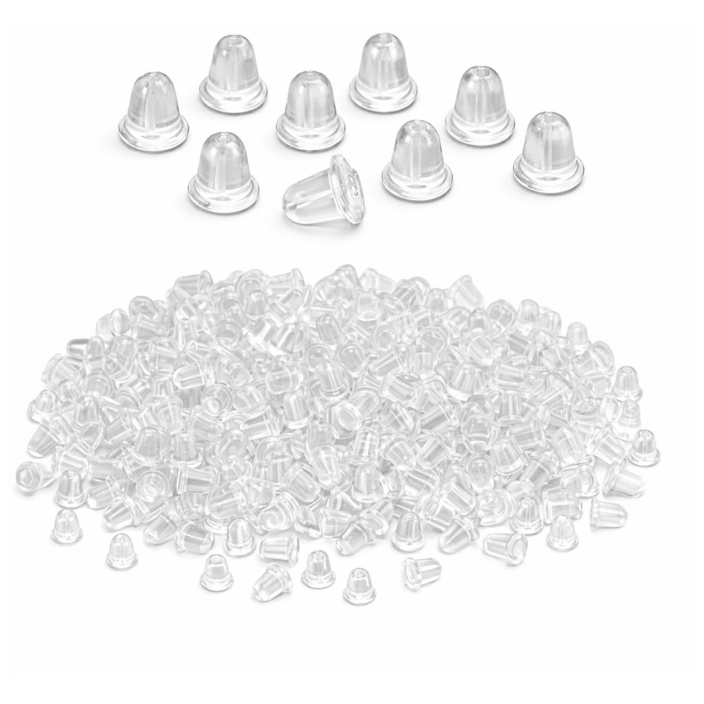 Soft Clear Rubber Earring Backs Safety Stoppers Replacement for Fish Hook Stud and Hoop Earrings