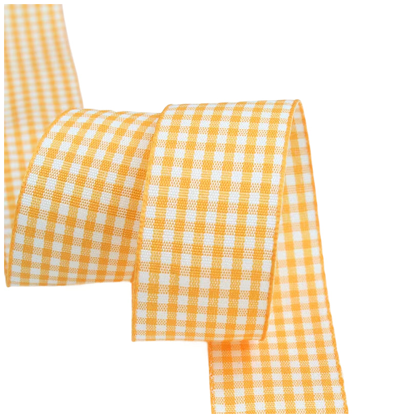 1 Inch Polyester Ribbon 50 Yard Double Faced Plaid Craft Trim for DIY Crafting, Scrapbooking and Christmas Gift Wrapping