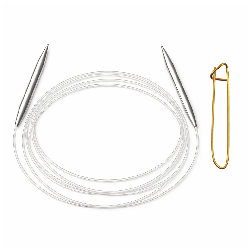 Stainless Steel Circular Knitting Needles with Stitch Holder for Hats Sleeves Scarves Baby Sweaters and Small Projects