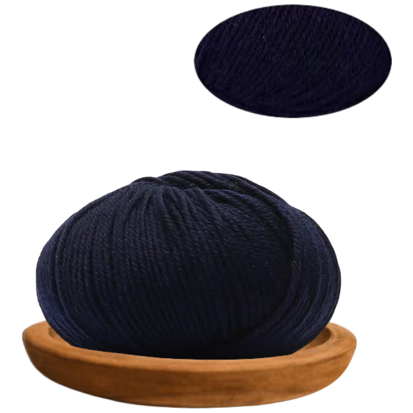 Navy blue 100% Merino Wool Yarn, 4 Strands, 140 Yards 50g/1.76oz, 6-Ply Soft Yarn for Knitting & Crocheting