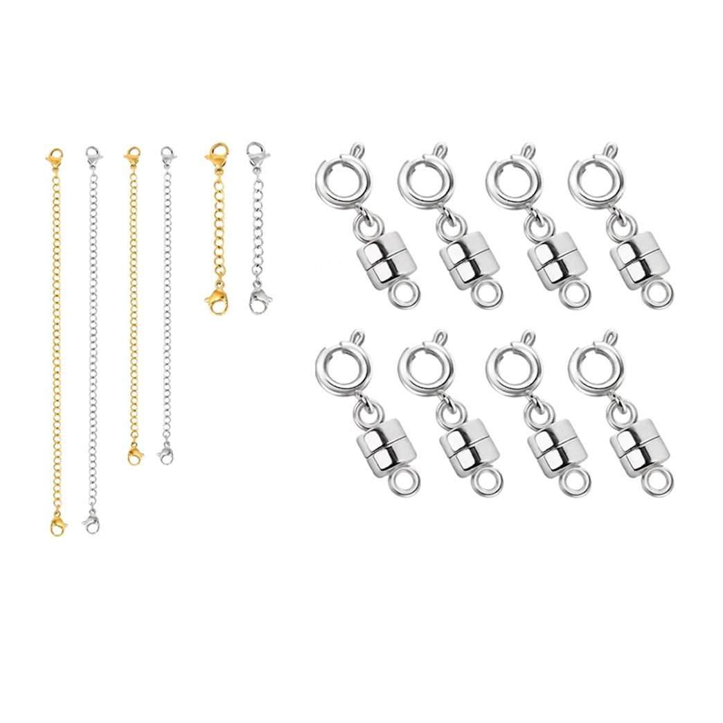 Magnetic Necklace Clasp and Chain Extender Set for Jewelry Repair Bracelets and DIY Accessories