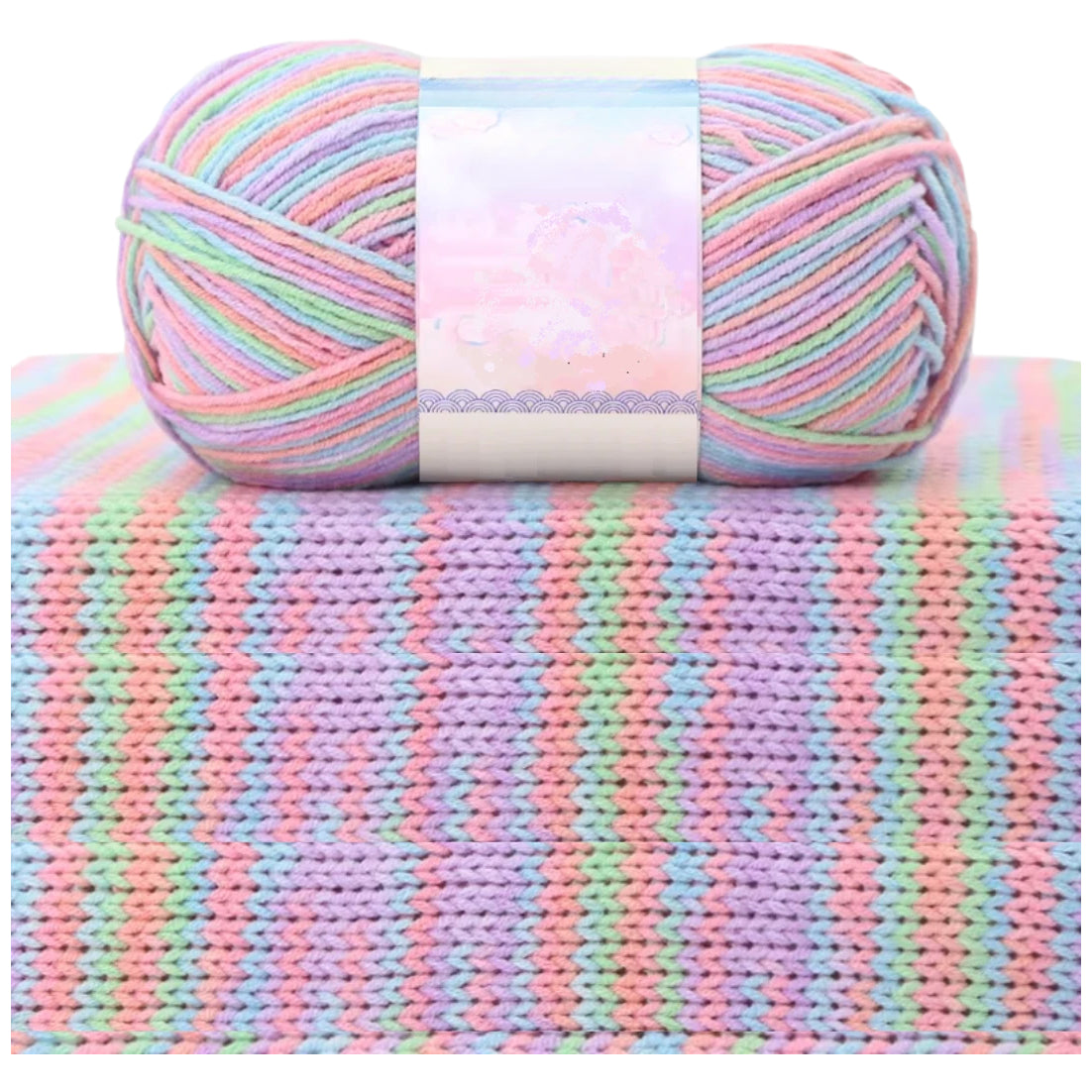 1.5mm Multicolored Fancy Yarn for Knitting & Crocheting Sweaters, Scarves & DIY Crafts, 50 Grams/1.76oz 175 yards