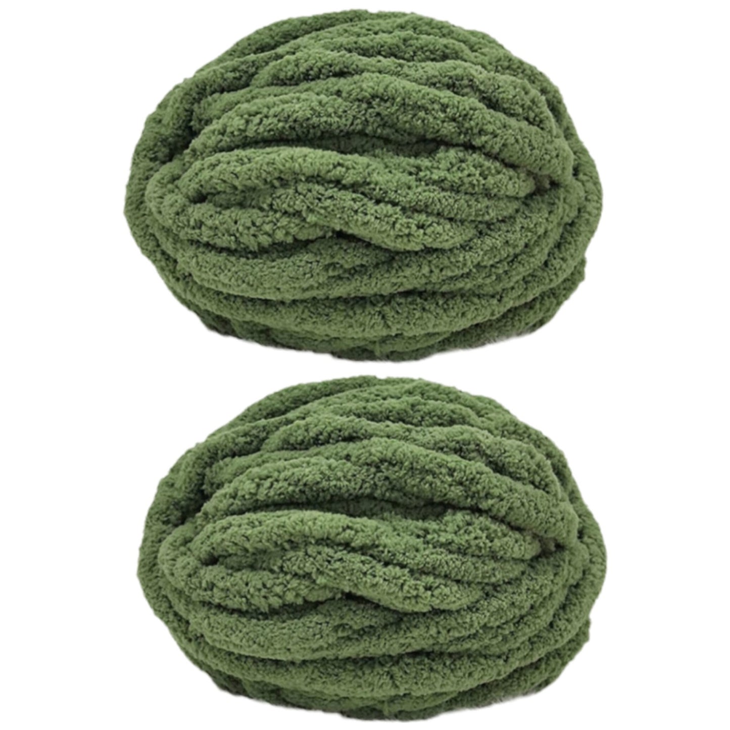 Jumbo Chunky Chenille Yarn for Knitting Crochet Weaving Blankets and DIY Craft Projects 250 Grams/8.82oz 29.53 yards, Pack of 2