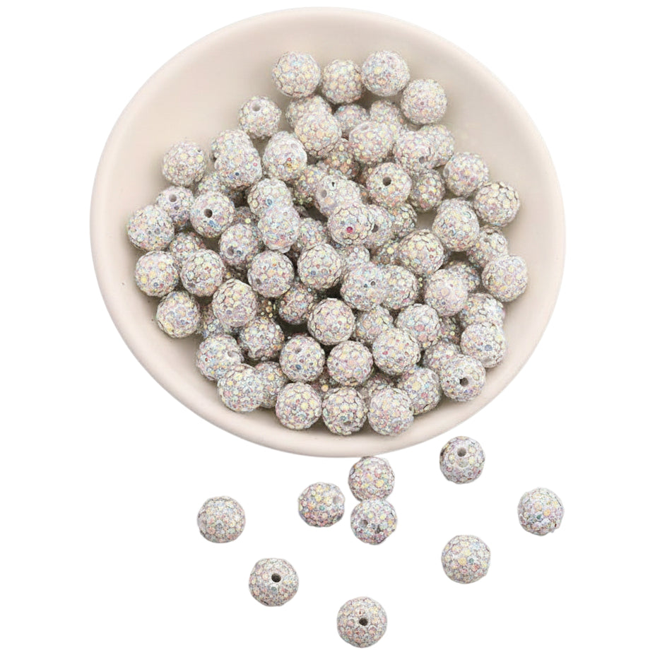 Sparkle Rhinestone Clay Beads Round Disco Spacer Beads for Jewelry Making, Bracelets, Earrings and DIY Craft Projects