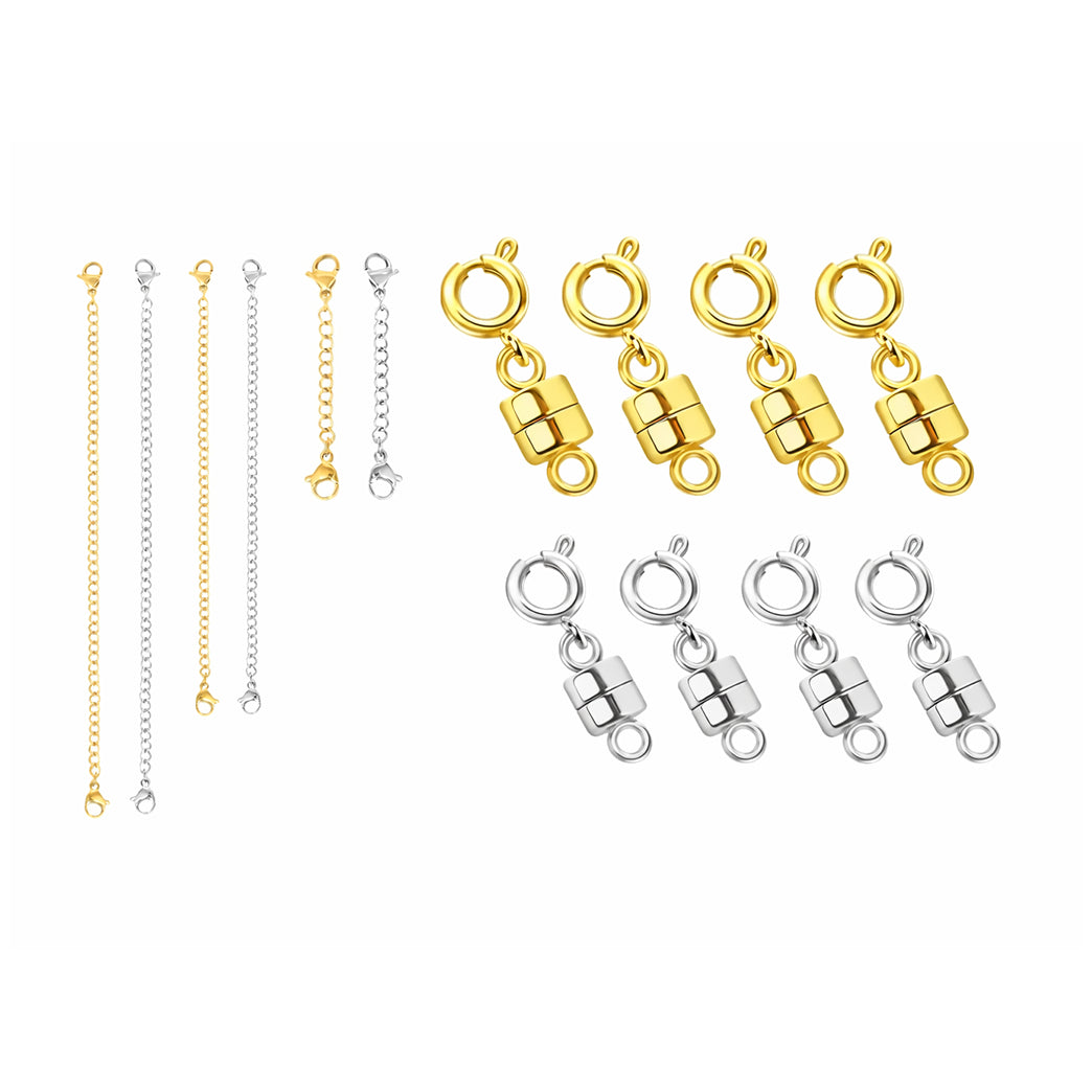 Magnetic Necklace Clasp and Chain Extender Set for Jewelry Repair Bracelets and DIY Accessories