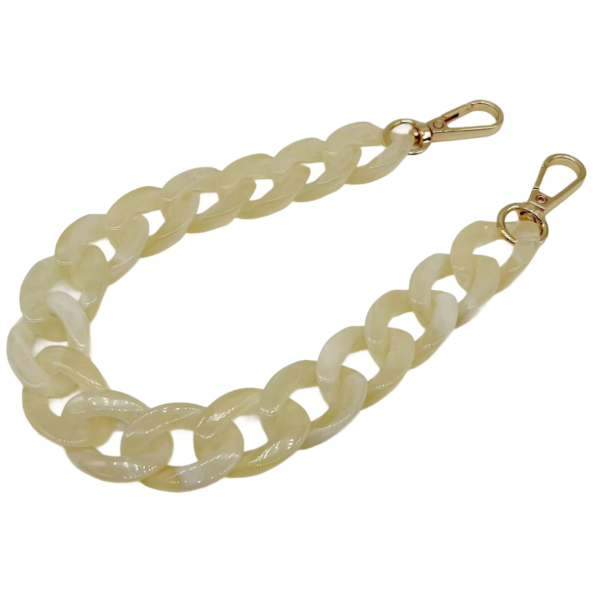 Large Acrylic Flat Chain Strap 14.57 Inch Replacement Handle for Handbags, Purses, and DIY Crafts