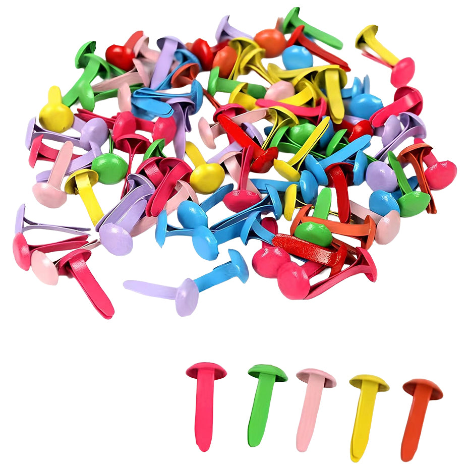 Mini Brass Paper Fasteners for Crafts, Metal Brads for DIY Paper Projects and Scrapbooking Pins